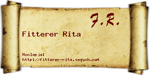 Fitterer Rita névjegykártya